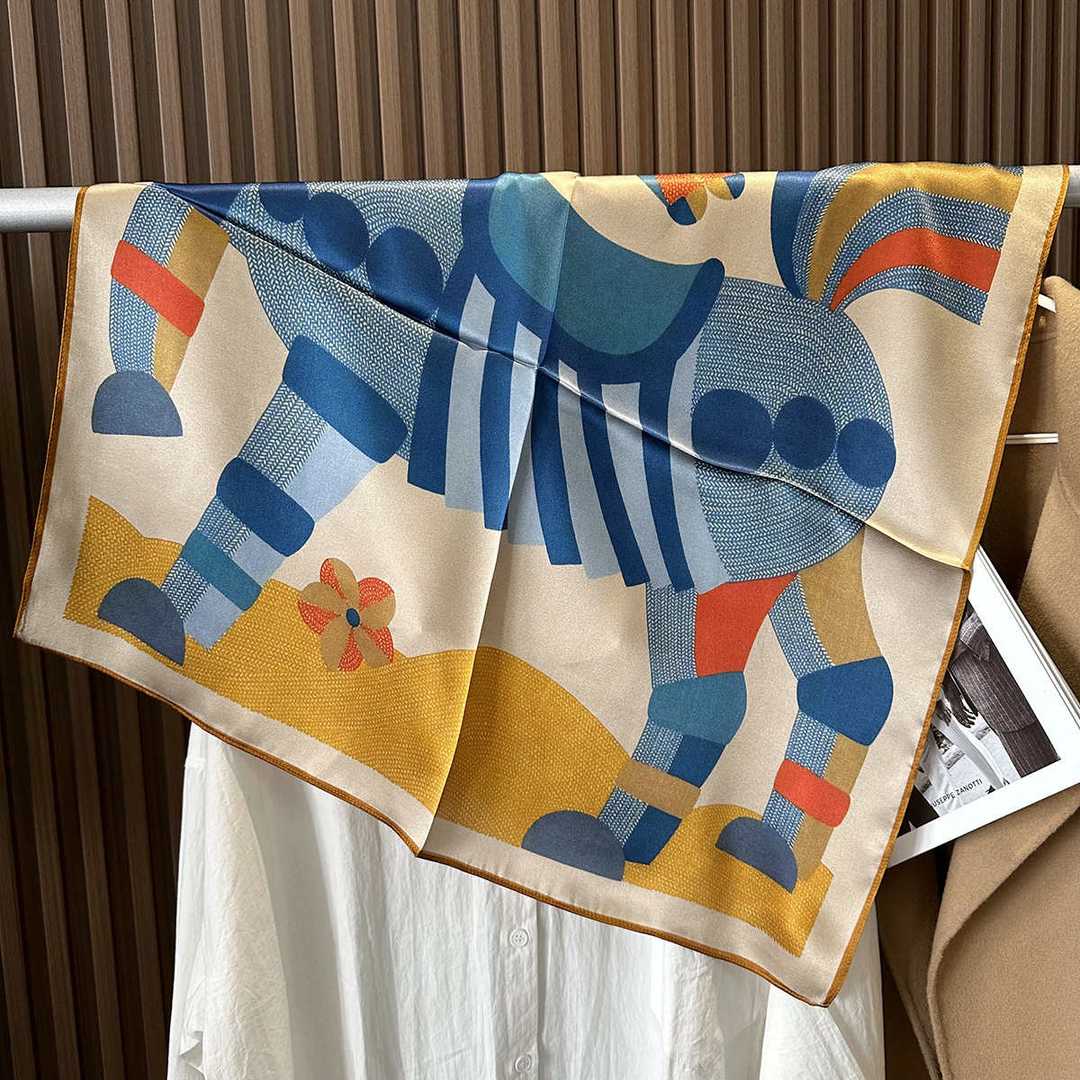 color high-end silk fashionable women's scarf 70cm square scarf shawl printed European and American headscarf sweet 6868 Z260917