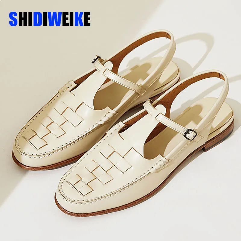 SDWK Retro Elegant Womens Shoes Summer Womens Temperature Sandals Womens Roman Single Shoes Fishermans Womens Shoes Sapato 240813