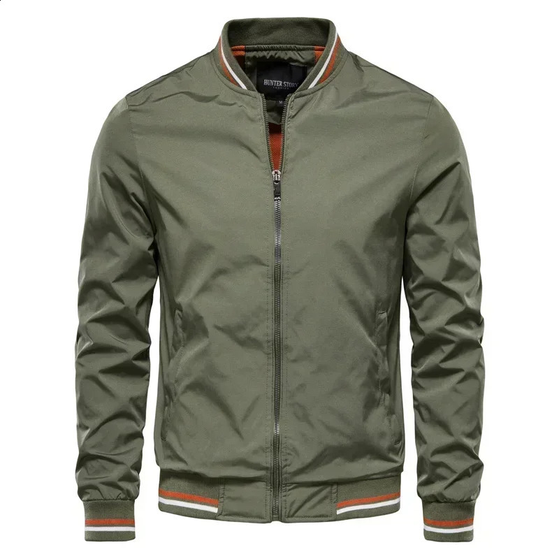2024 Autumn High Quality Solid Color Bomber Jacket Men Casual Slim Fit Baseball Mens Jackets Fashion for Man 240816
