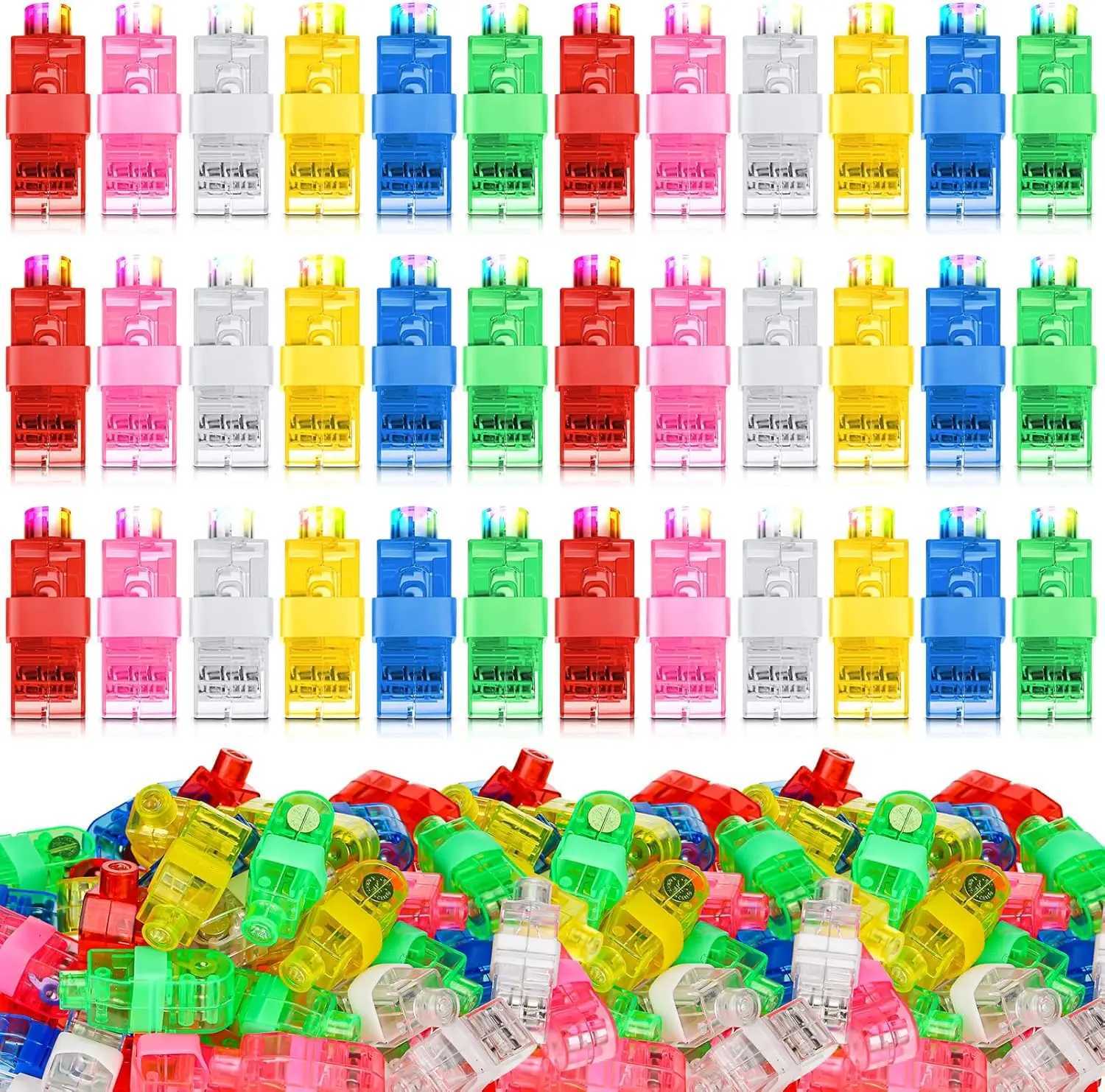 60pcs LED-vingerlichten Vingerzaklamp Oplichten Vingerring Mini-vingerlampen Glow in The Dark Halloween Raves Feestartikelen Y240817