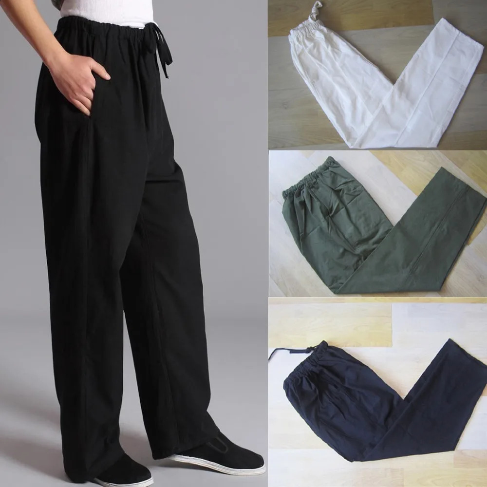 100% coton pur pantalon de kung fu chinois chinois wu shu tai chi