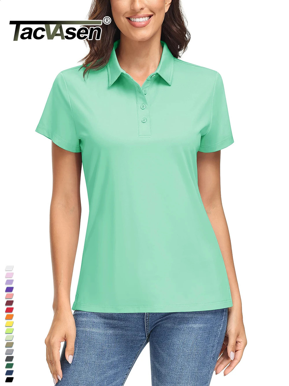 TACVASEN Summer Upf 50 Short Golf Polos de golf à manches courtes T-shirts T-shirts de tennis sec de TEE TEE TEE TEE TOOVER 240816