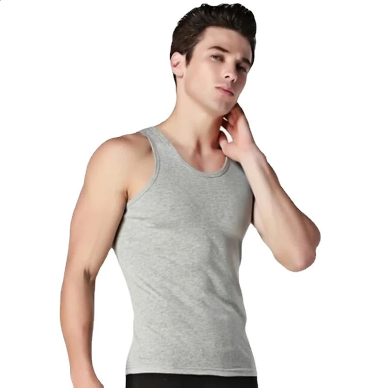 100% coton coton pur gilet sans manche de sous-vêtements de muscle massif