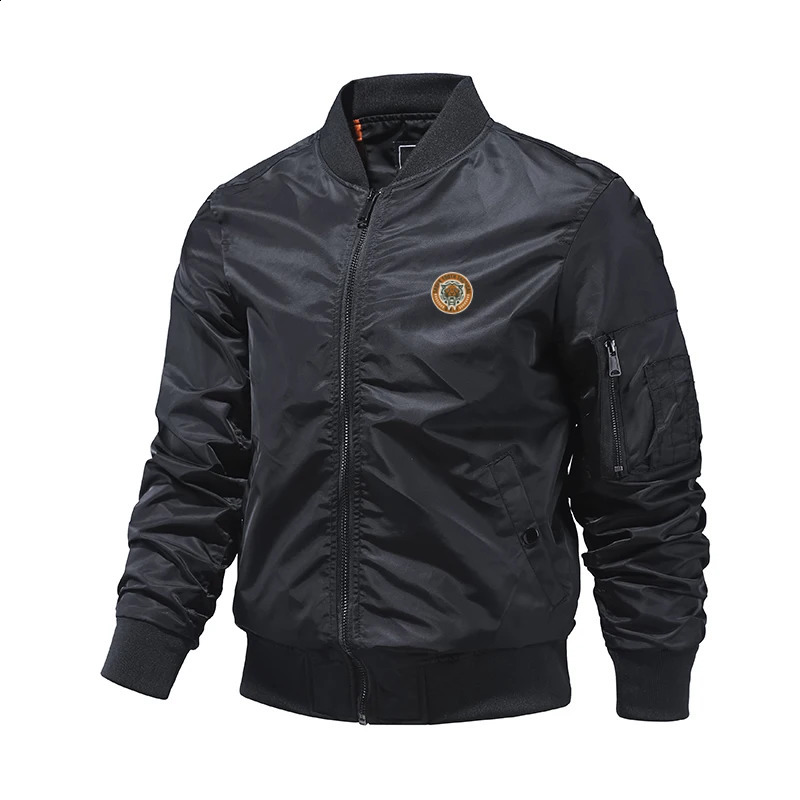 Jackets Spring and Autumn Mens Thickened Cotton Printed Loose Pilot Baseball Neck Coat American Casual Work Clothes 240816