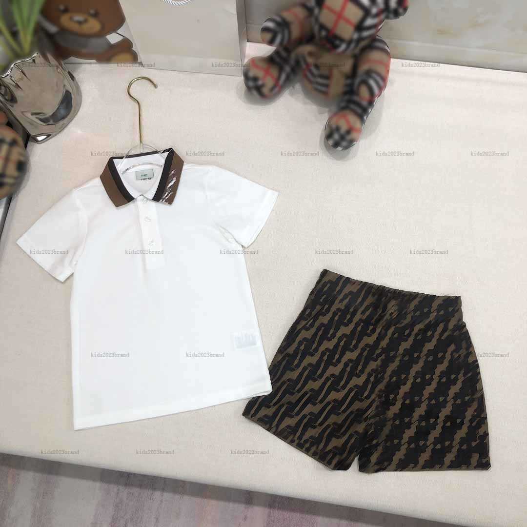 Nouvel ensemble survêtements bébé été garçons POLO shirt de 110 à 160 CM vêtements enfant col rabattu T-shirt et short imprimé lettres