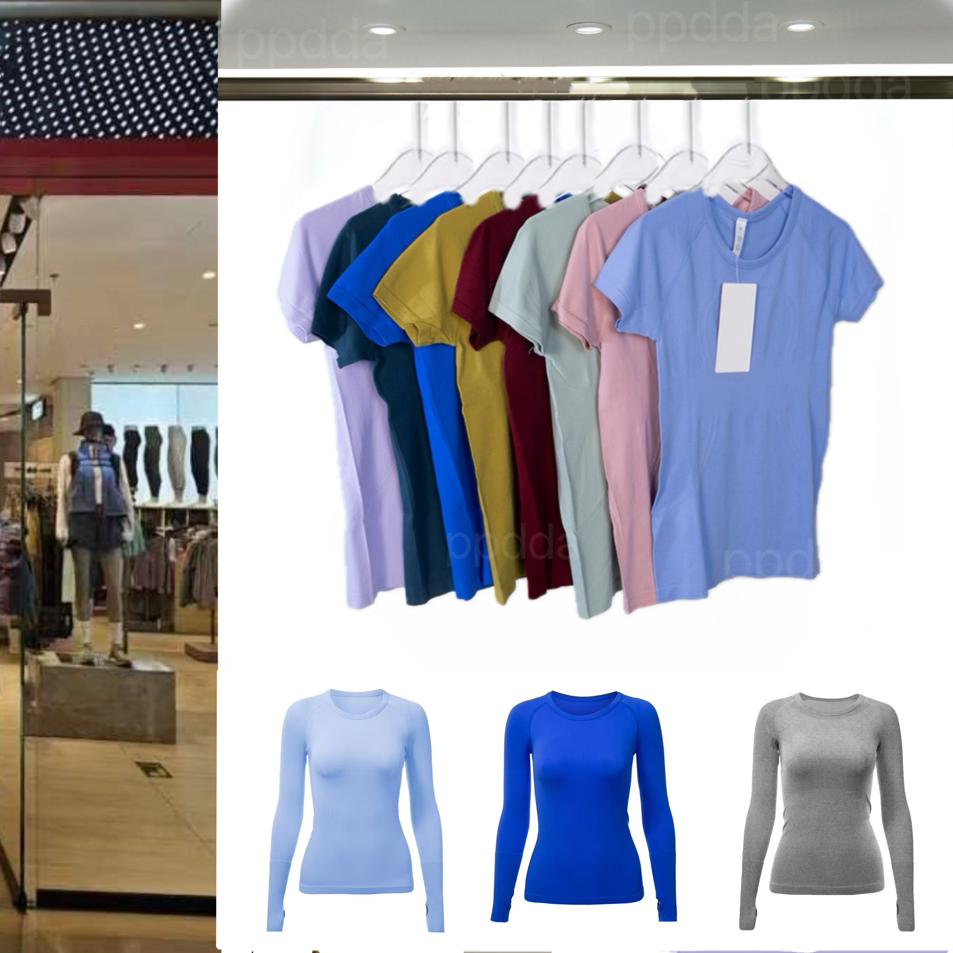 top Women Yoga T-Shirts yoga Short and Long sleeves High-Elastic Women's T-Shirt Breathable Running Top Quick Drying Seamless Sleeve Sport-C-image-1012843823
