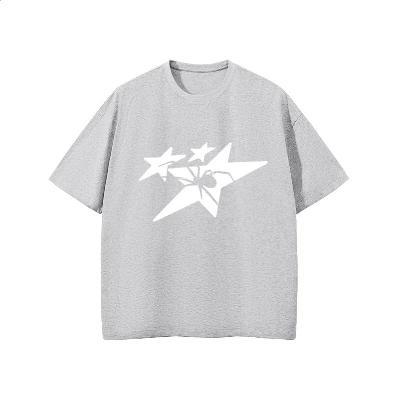 summer Super sized hiphop print retro Y2K top couple Tshirt with mens and womens Harajuku Gothic pattern pure cotton short slved shirt 240819 L26061