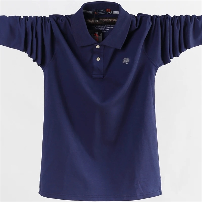 Men Polo Shirt Mens Business Work Casual Cotton Male Top Tees Autumn Long Sleeve Turn-down Collar Polo Shirts Plus Size 5XL 6XL 240818