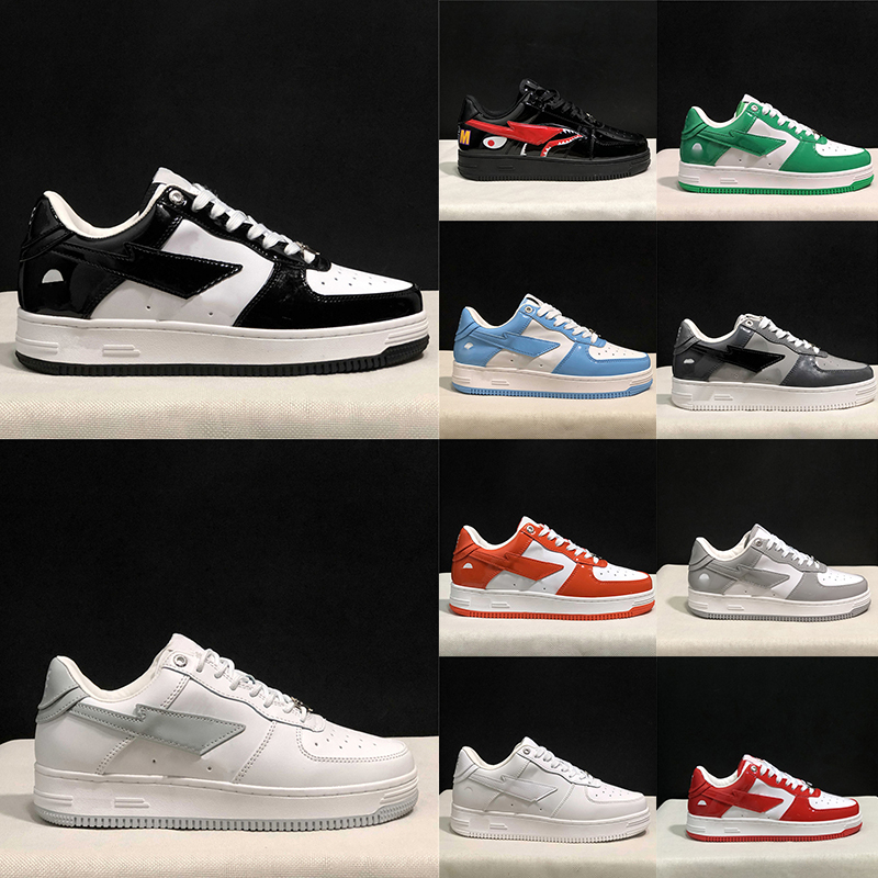 Star Sta Designer Shoes Black White Grey Green Patent Leather Casual Running Sneakers Fashion Luxury Sports Walking Trainers