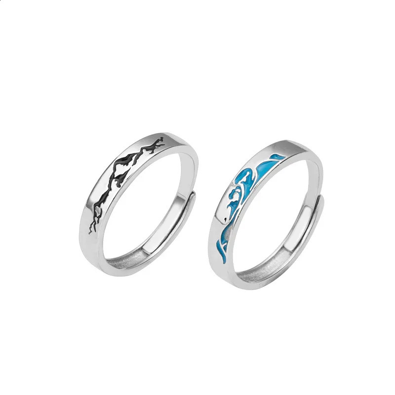 S925 couple rings with vows of love a pair of light plain rings custom engraved boyfriend and girlfriend rings 240815