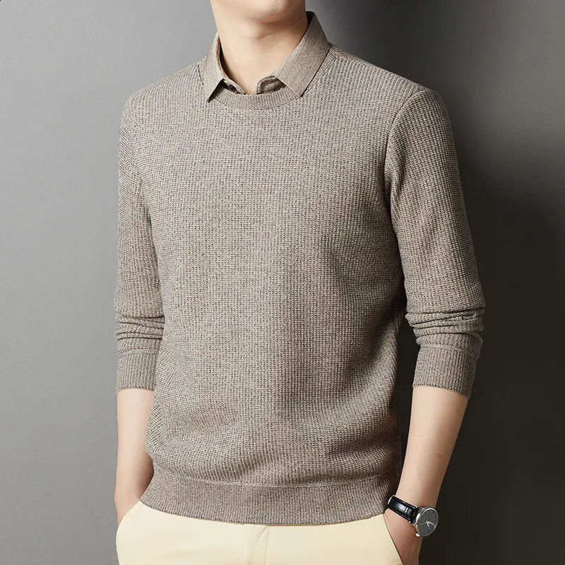 Fashion Automne Arrivée Polo pour hommes Vêtements de printemps solides à manches longues à manches longues pour hommes à ajustement chaud