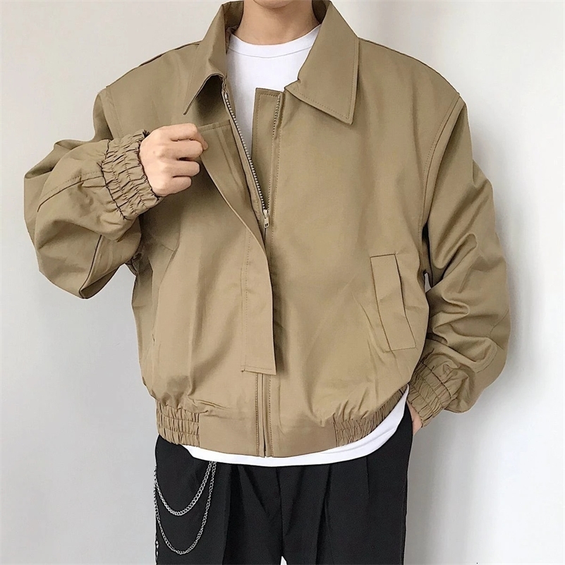 Automne coréen mode courte vestes pour hommes à manches longues