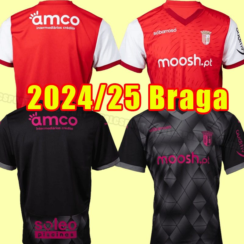 SC Braga Soccer Jerseys 2024 2025 Sporting Club de Braga Football Shirts Galeno Paulinho R.Horta Medeiros Castro Ricardo Men Uniforms 24 25