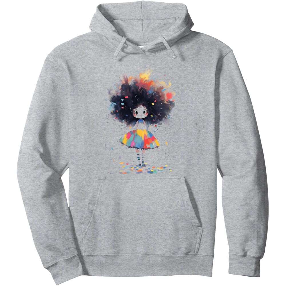 Hoodie for Mens Womens Curly Hair Dont Care Cute Girl Rainbow Outfit Big Hair Pullover Hoodie Hoodies sweatshirt pullover jacket Long sleeve