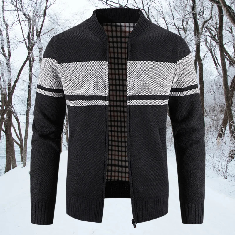 Men de cardigan tricot d'hiver automobile mode Slim Fit Zip up Pull Up Men causal Pulllades Couilles de cardigan en polaire épaisse Men de cardig