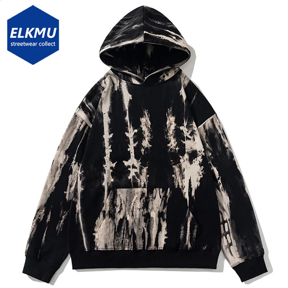 Retro Tie Dye Sweat à capuche surdimensionné Harajuku Streetwear Hip-Hop Pull sweat-shirt pour hommes Retro Loose Casual Hoodie 240819