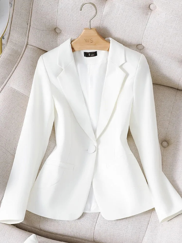 Blazers Women Simple Solid Elegant All-match Spring Harajuku Fashion Casual Daily Office Lady Single Breasted Tops 240819