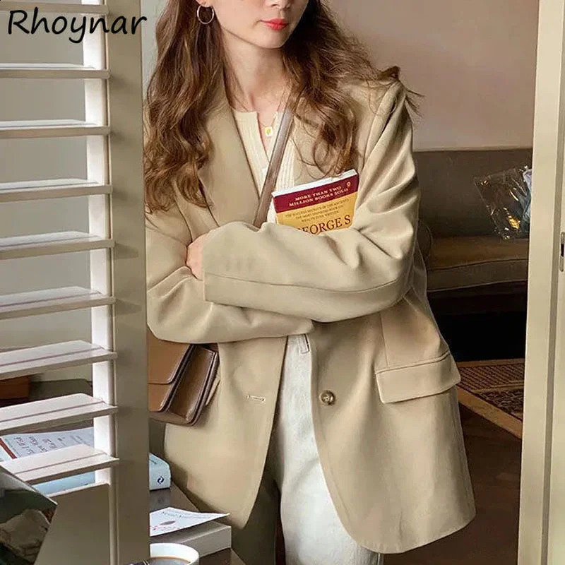 Blazers Femmes de style coréen Fashion Notched Collier élégant décontracté simple Autumn All-Match Street Sweet Daily Cozy 240819