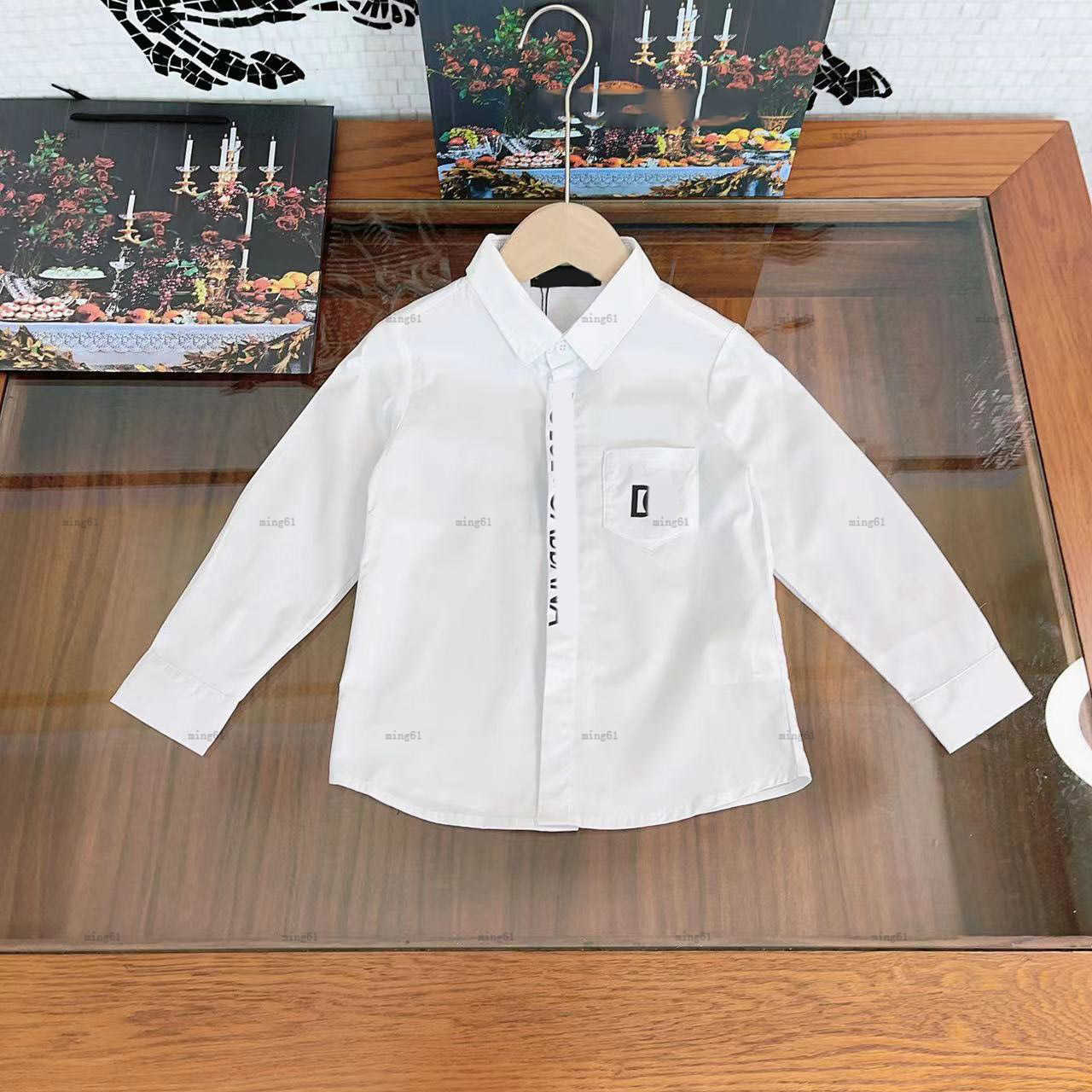 Brand designer Baby Shirt Autumn clothing fashion Chest pocket decoration Kids lapel top SIZE 110-160 CM Child Blouses-image-1015307210