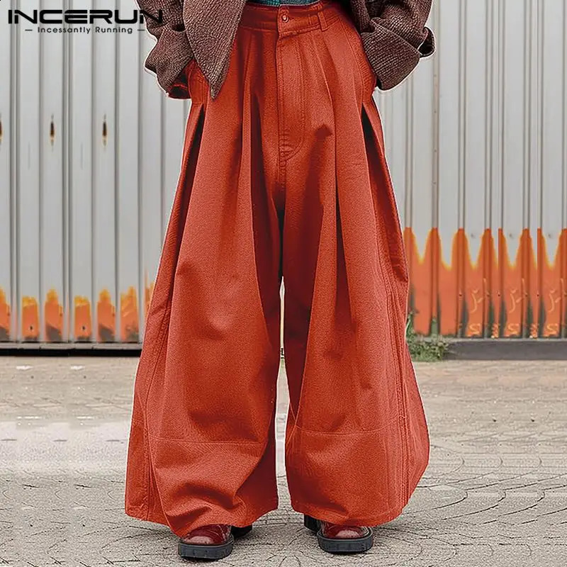 Pantalon de style coréen incaurne mens lâche simple jambe large pantalon long streetwear mâle de personnalité masculine pantalons s-5xl 240820