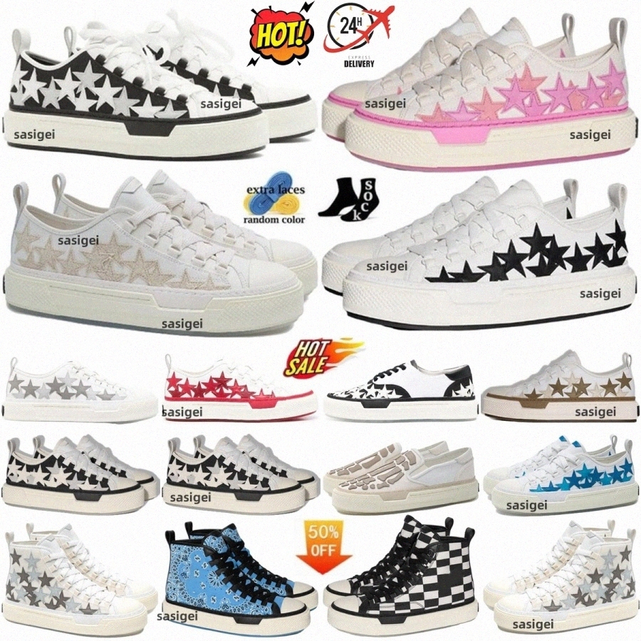 Stars Shoes Court Sneaker Star Sneakers Trainer Low Black White Pink Green Canvas Designer Men Shoe Women Trainers Platform Rubber High Top Fabri-image-919427347