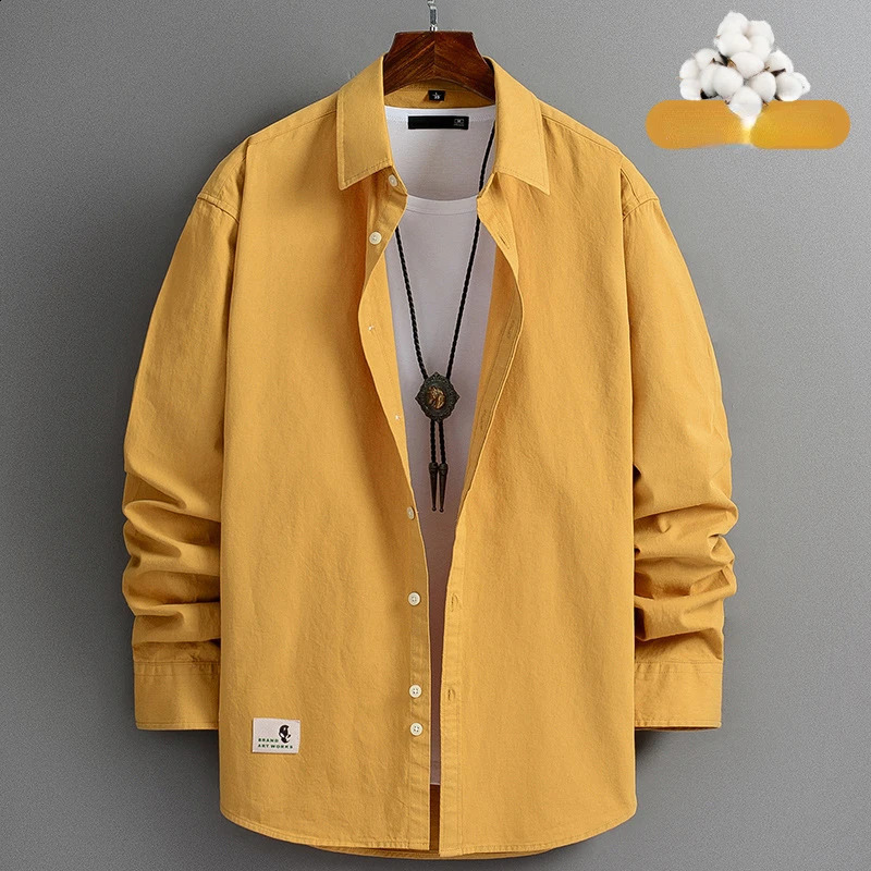 Couleurs masculines de harajuku chemise surdimensionnée 100% coton pur hommes coréens mode chemises à manches longues mâles