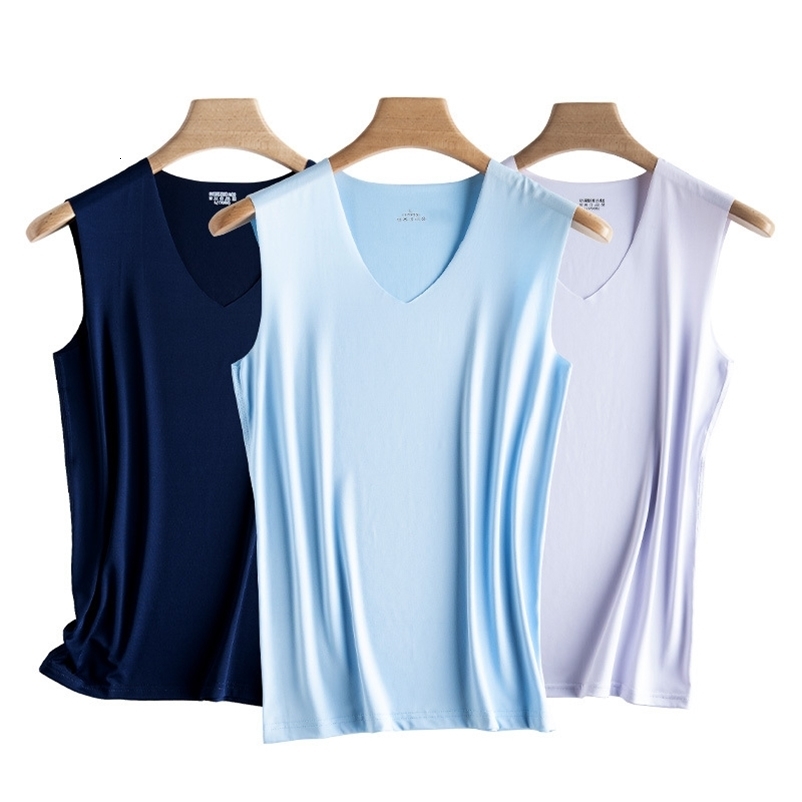 Silk Tank Tops Seamless Mens Vest Sleeveless Sport Bodysuit For Men Clothing Plain Casual Summer Undershirts Cool Gym y240819