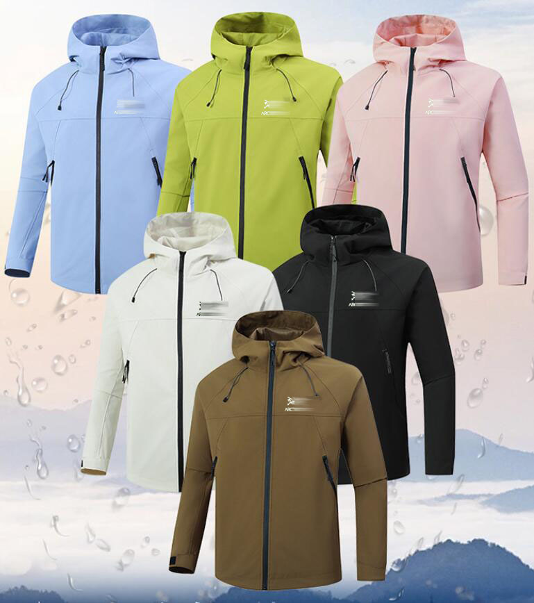 Vestes pour hommes Veste étanche de veste de vent pour femmes vestes de randonnée plus taille de couleur