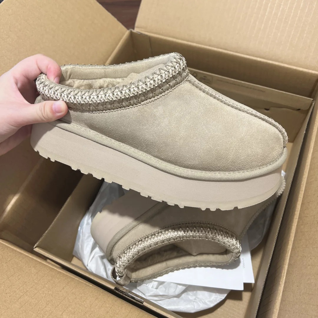 2024 Tasman Slippers Tazz Slippers With Box Tasman Fur Slides Classic Mustard Seed Ultra Mini Platform Boot Les Petites Suede Wool Blend Winter D