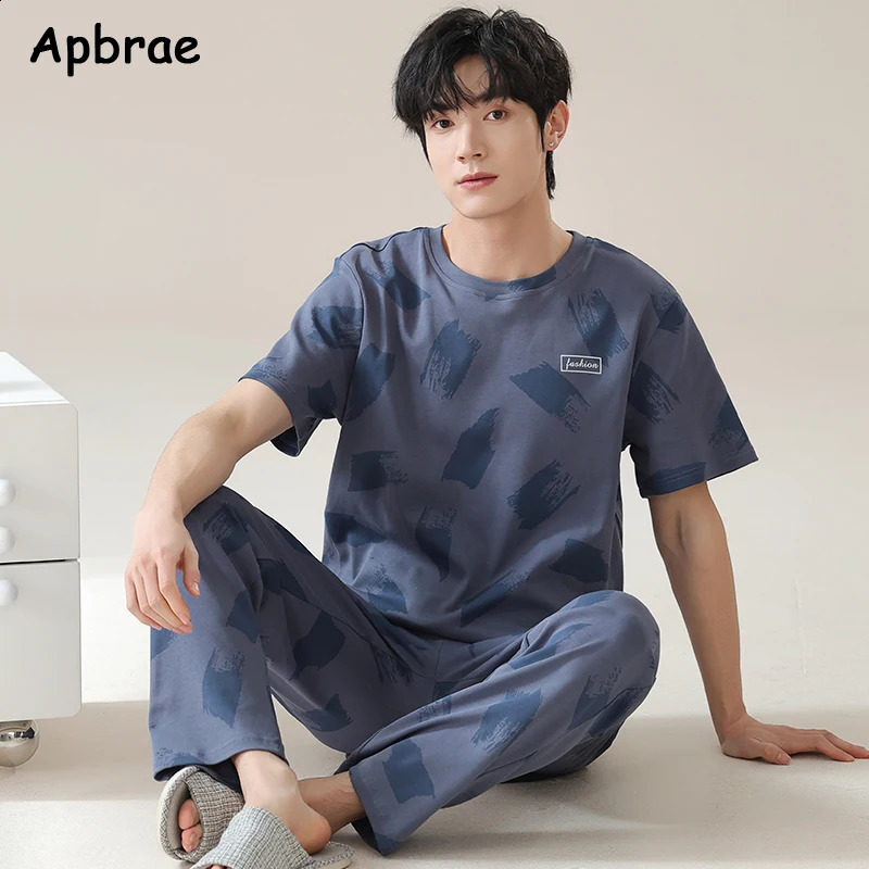 100% pyjamas de coton pur pour hommes pull printemps d'été