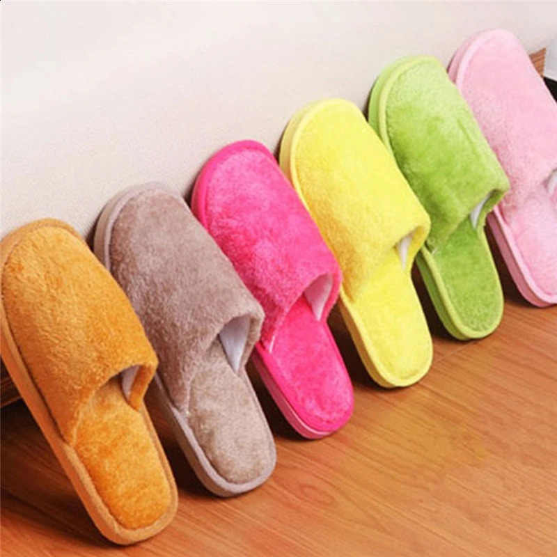 Women Home Slippers Autumn Winter Warm Furry Plush Shoes Indoor Bedroom Light EVA Couple Cotton Slipper Solid Soft Flip Flops 240819