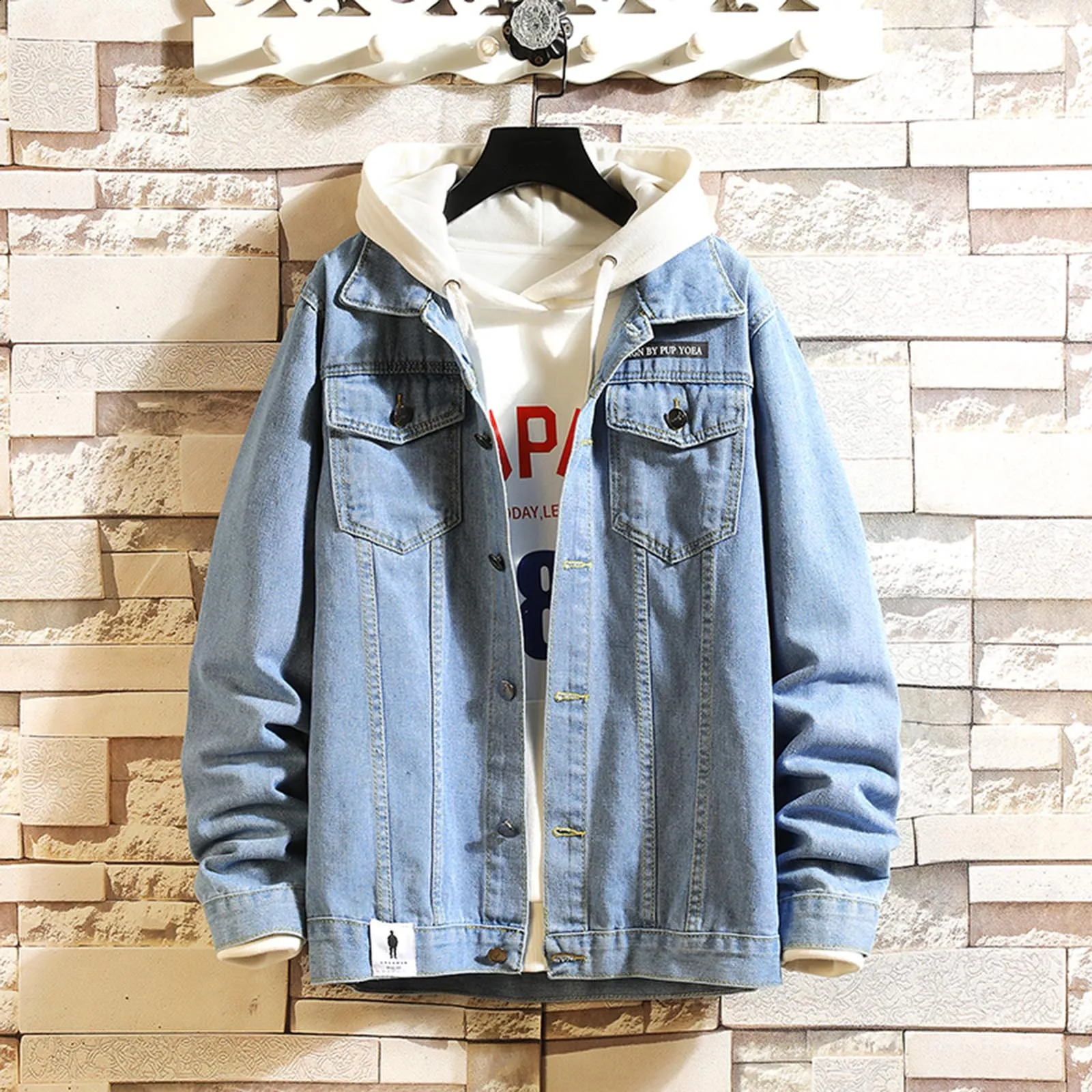 2024 Vestes en denim pour hommes en coton en mode mobile à capuche moteur solide veste masculine couple décontracté plus taille streetwear 240819