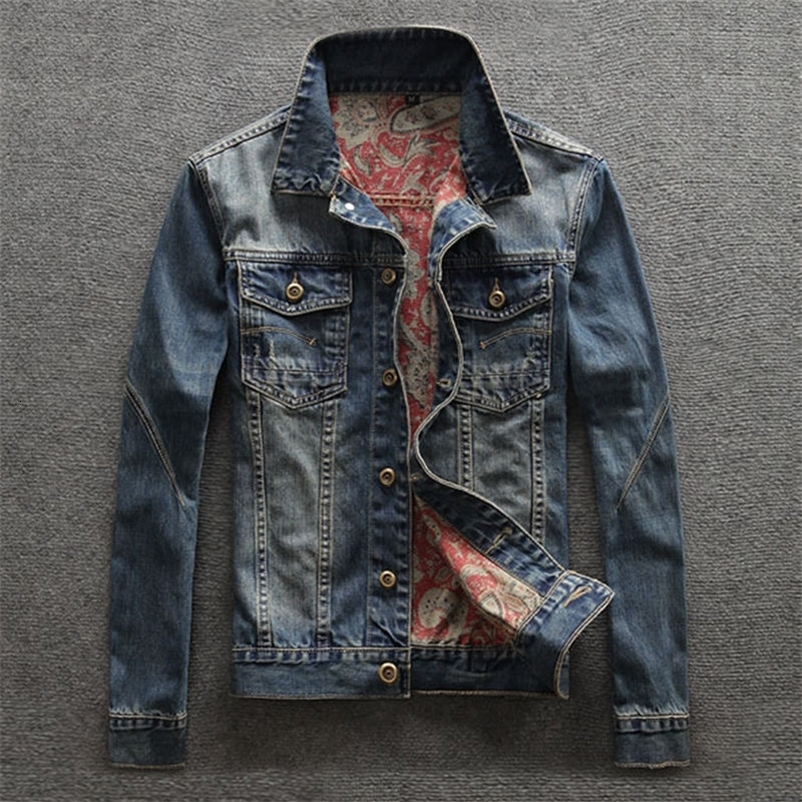 2023 Spring and Autumn Classic Fashion Trend Vintage Printed Denim Jacket Mens Casual Loose Comfortable Large Size Coat y240819