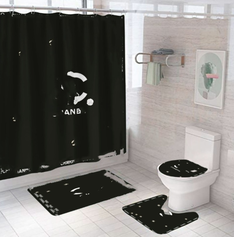 Simple Waterproof Series Shower Curtain Polyester Bathroom Curtain Factory Direct Supply Digital Printing Shower Curtain