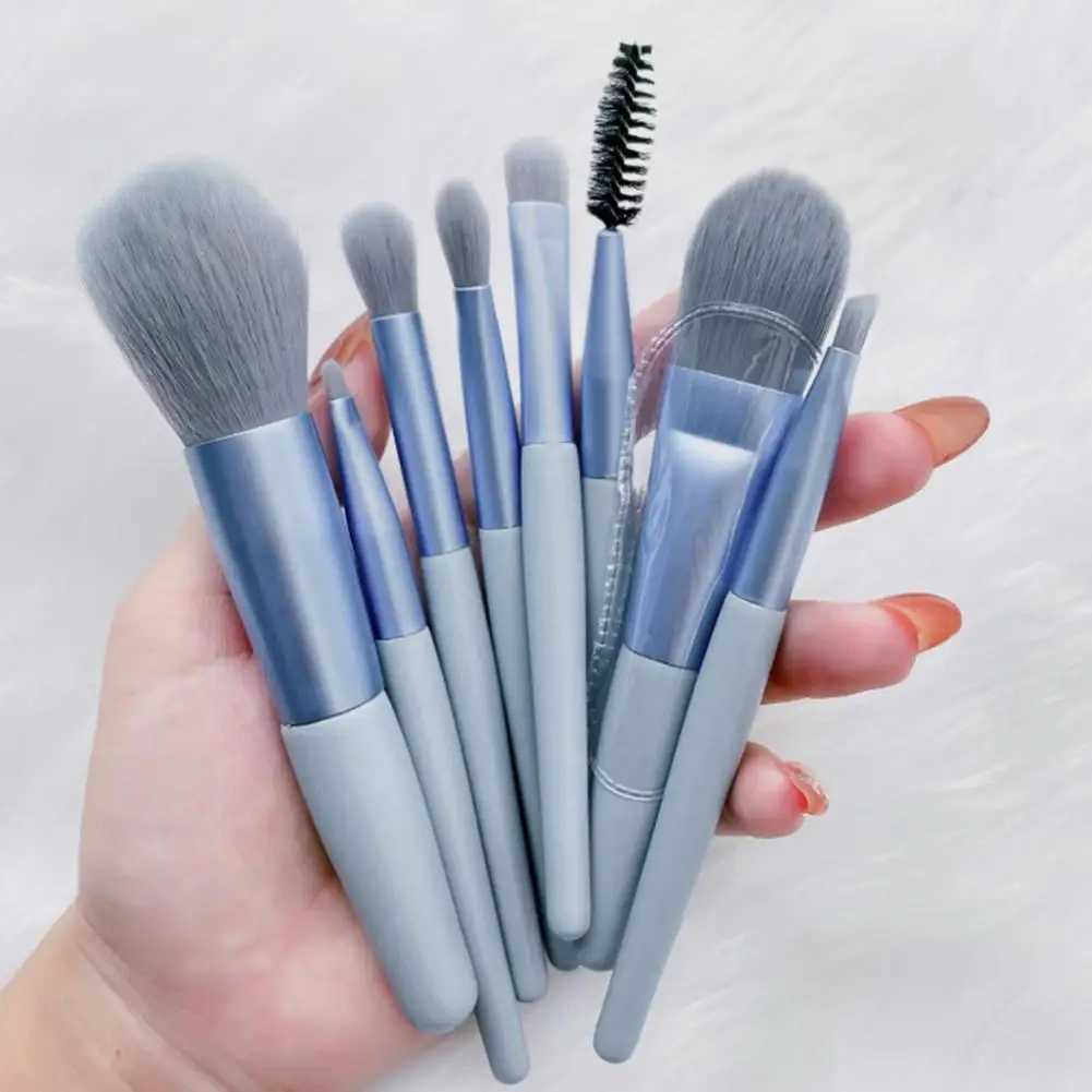 8pcs / set maquillage pinceaux ponts doux fond de teint à blush lèvre à lèvres ombre ombre de paupières pour les coiffures de sourcils Set pour d