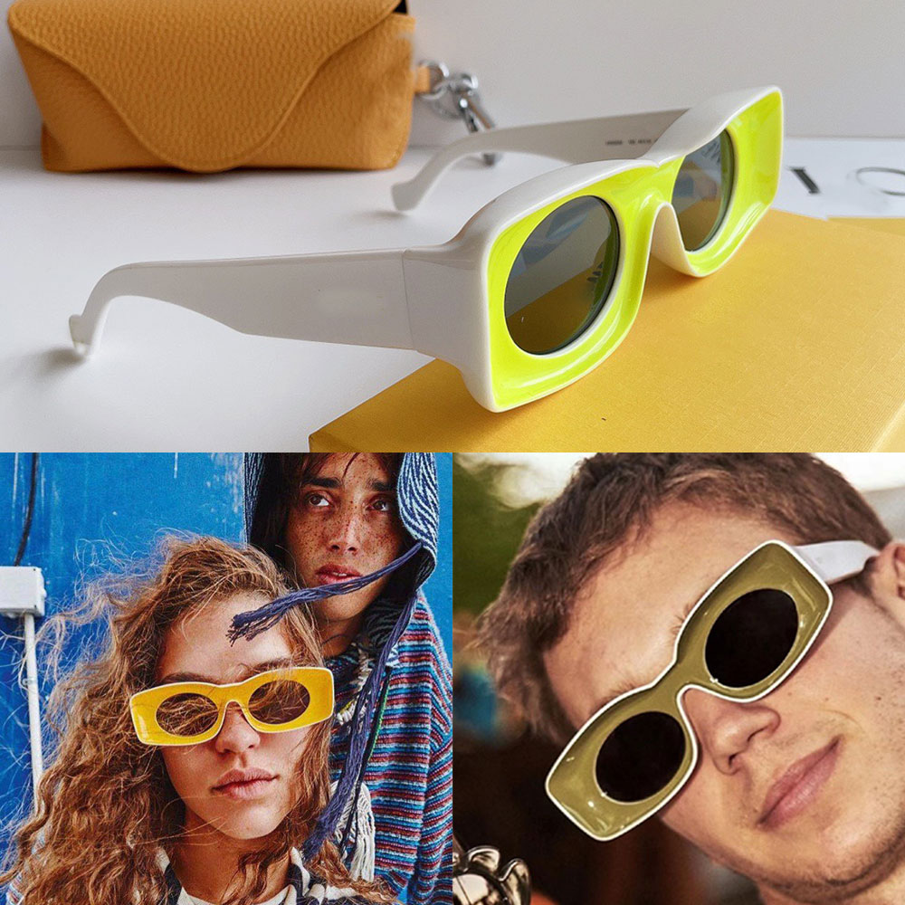 Paula Original sunglasses Made of holographic nylon oval lens thick square frame Designer luxury party sunglasses Lunettes de soleil Designer 40033