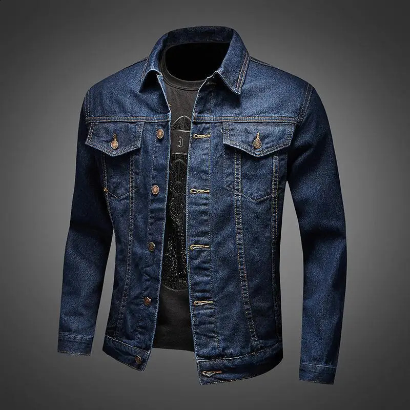 Denim jacket mens bomber casual slim fit jeans cargo shorts plus size winter vintage trend on board 240809