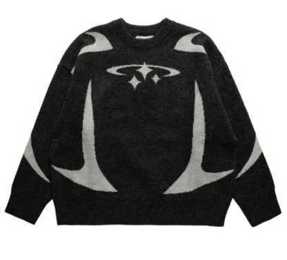 Men's Sweaters Mens Retro Sweater Y2K T-shirt Hip Hop Retro Knitted Doberman Dog Sweater Autumn Harajuku Fashion Retro Casual Sweater T24081