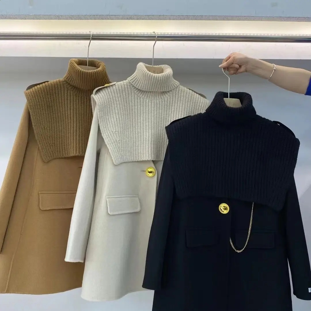 Veste de veste en veste 2 pièces pour femmes Top Cardigan Pull en laine rétro Veste pour femmes