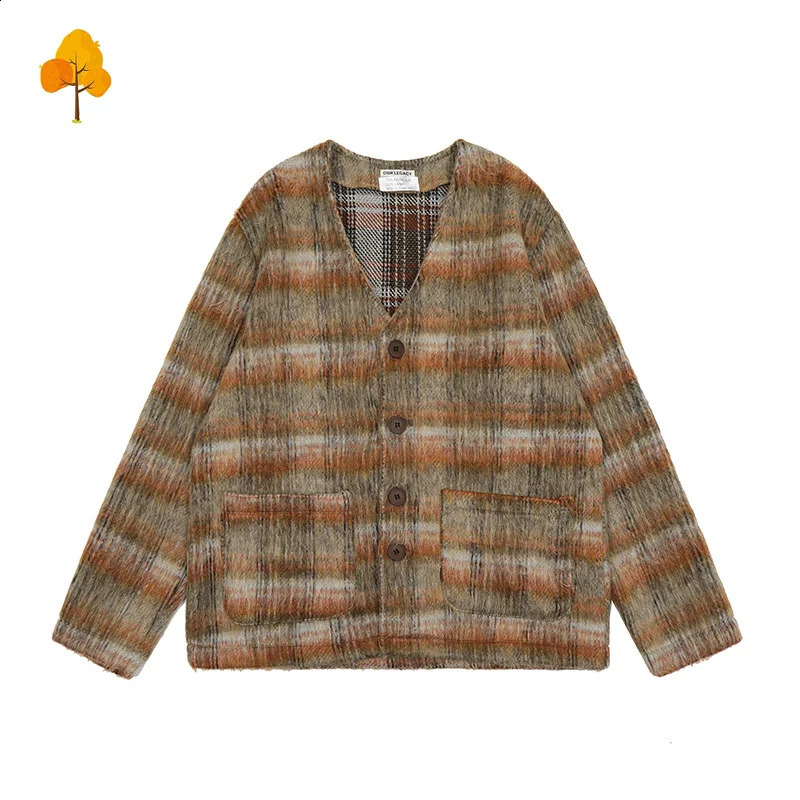 Pull à laine de cardigan traditionnel à col en V pour femmes Pull à fourrure à rayures en maille de haute qualité et à la mode avec étiquette 240