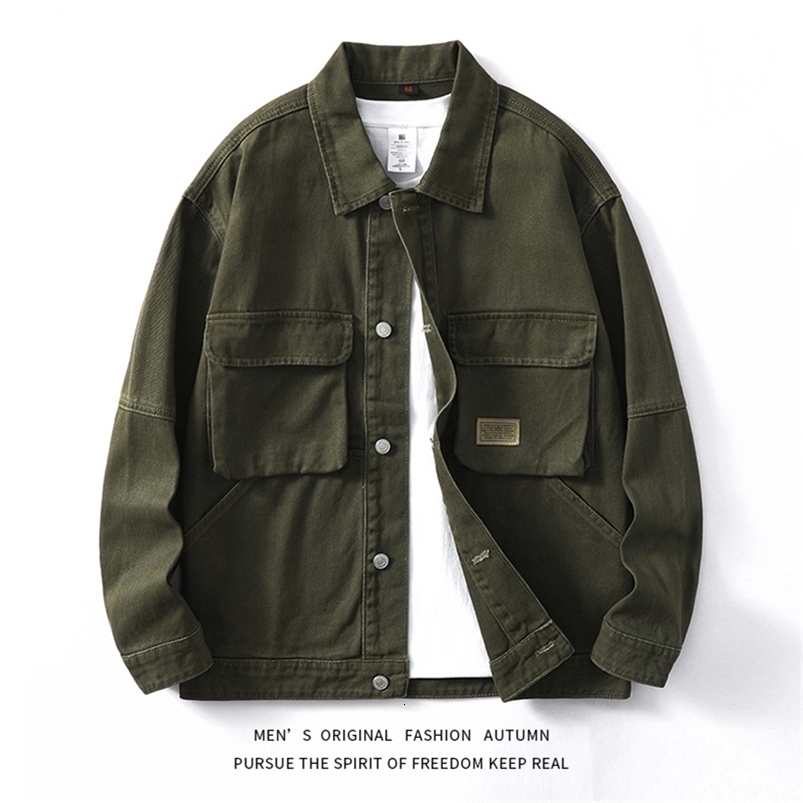 Autumn American Gangster Handsome Mens Workwear Denim Jacket of retro classic Japanese denim casual blouse shirt y240819