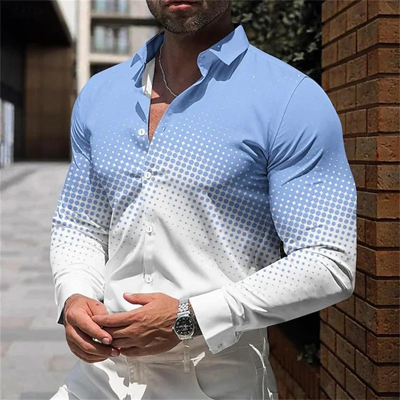 Chemise de mode surdimensionnée à 12 couleurs hommes décontractés