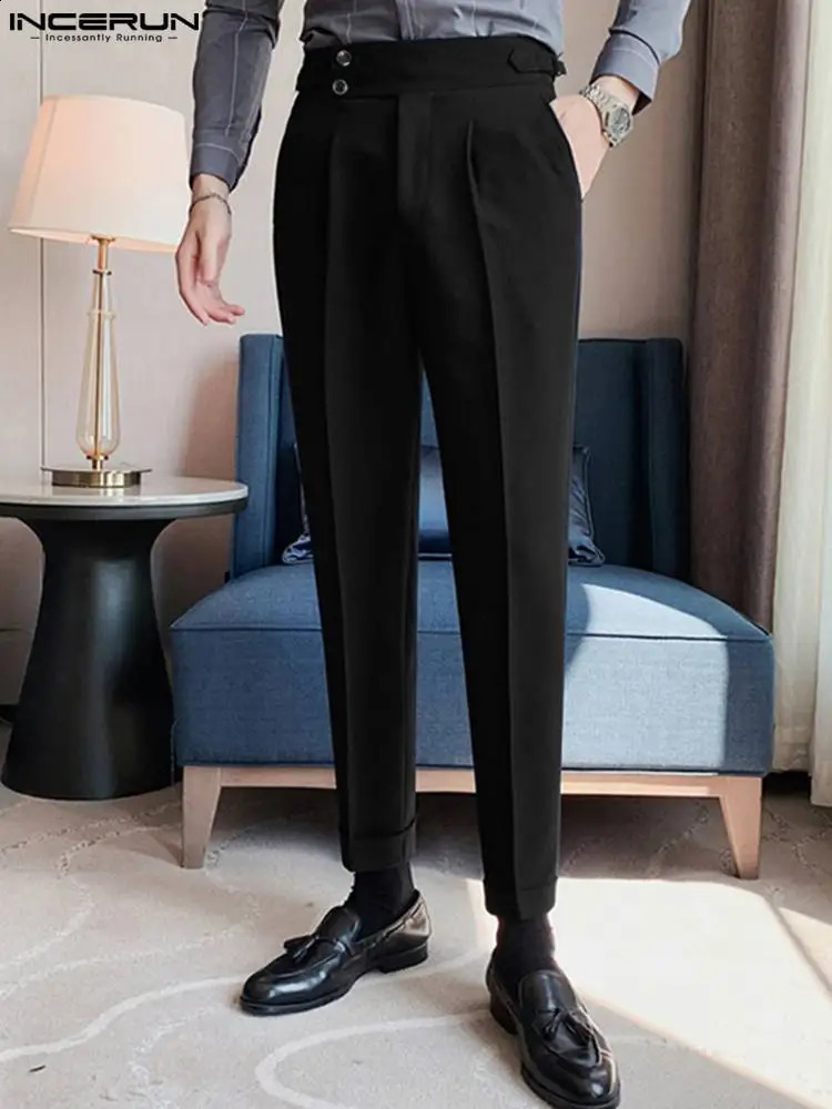 Incère de style coréen pantalon pour hommes hauts bergers de taille pantalons décontractés streetwear mâle masculin skinny skinny pantalon s-5xl