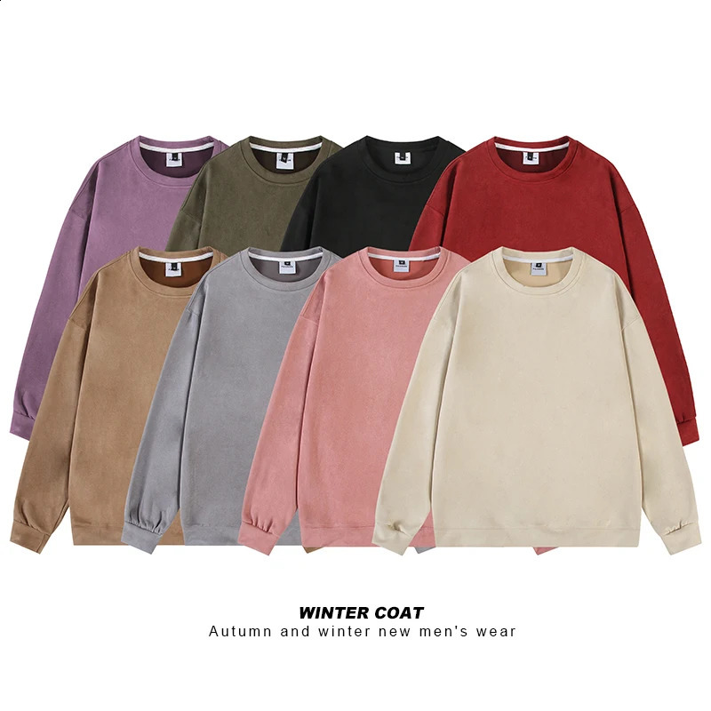 Basic Sweatshirts Korean Style Solid Color Sweatshirt Man Woman Crew Neck Loose Oversized Casual Sportswear Pullover 240821
