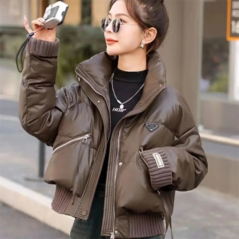 Veste en coton pour femmes down 2024 Collier de support de mode courte femelle robe extérieure tempérament lâche lointaine dames parka hiverna 24