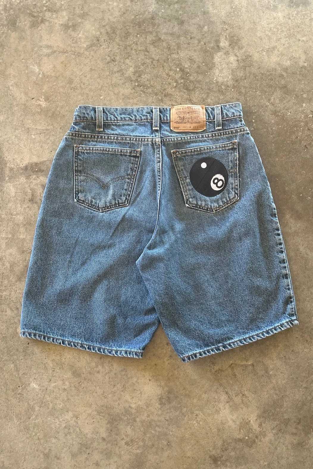 High waisted summer retro street pocket embroidered blue denim shorts Y2k mens and womens basket shorts fashionable gym shortsW240723