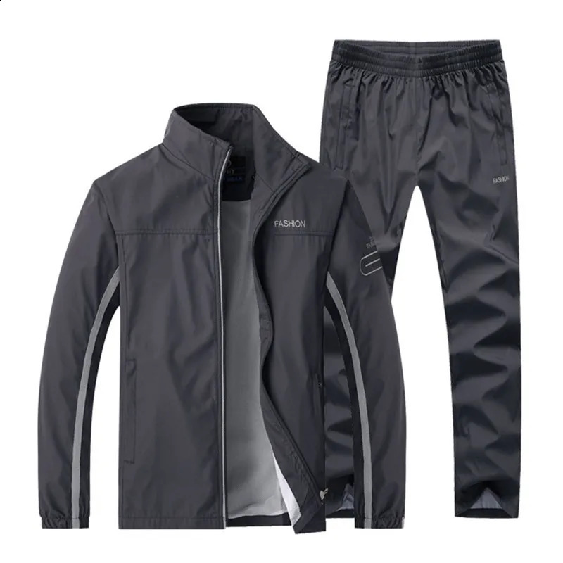 Mens Sportswear Suit Tracksuit Male Sports Sets Spring Autumn Running Clothing 2 Pieces Set Jacket Pants Asian Size 240821