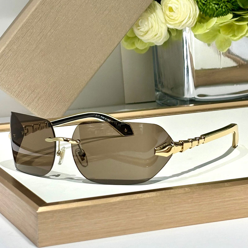 Summer New Fashion Sunglasses with Surrounding Frameless Design Smoke Grey Lens Metal Legs BV40025 Women Men VIPER Sunglasses