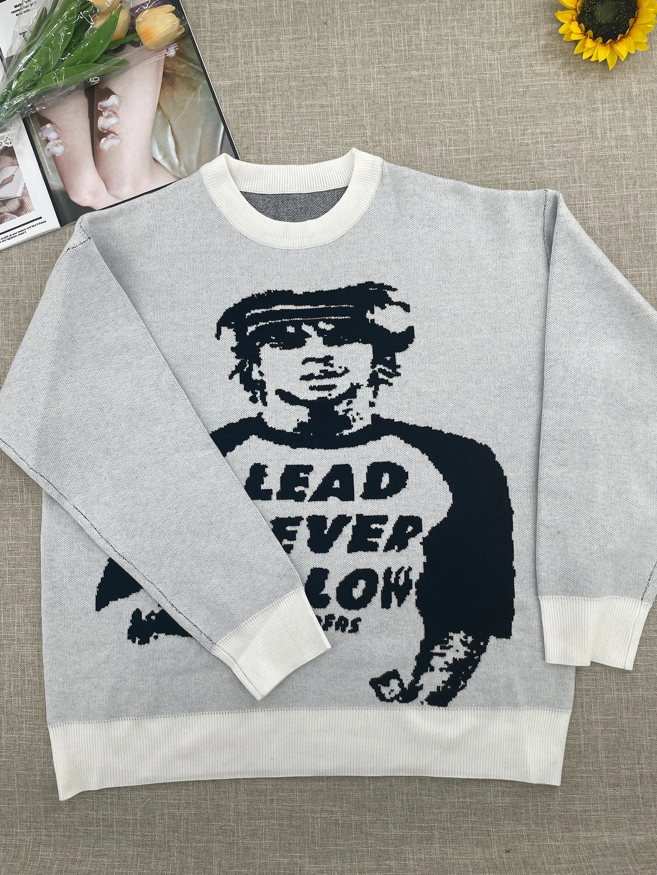 Pull tricoté pour hommes, hiver, surdimensionné, Vintage, manches longues, hauts, pull Y2k, Streetwear, graphique, vêtements de mode des années 2