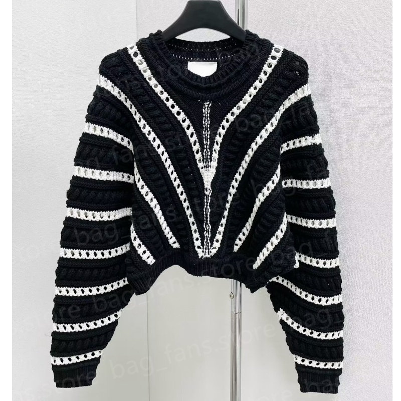 10A Premium Designer Sweaters for Women Winter Autumn Long Bat Sleeve Knitted Shirts with Stripe 28719